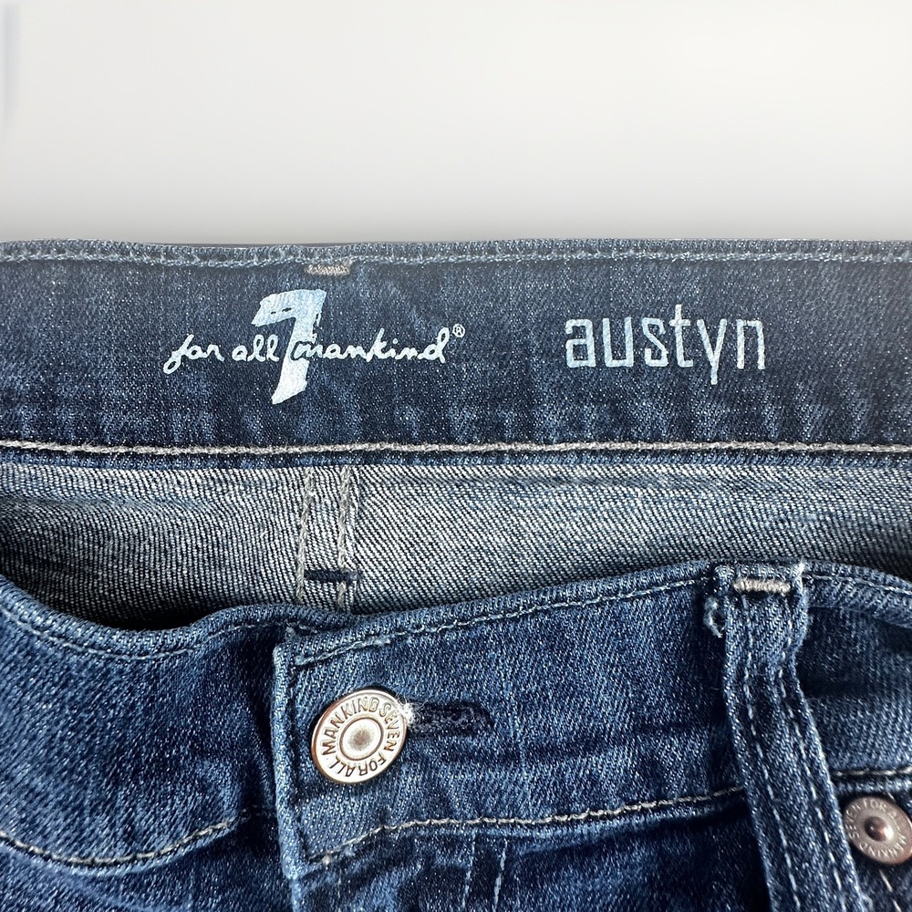 7 For All Mankind Austyn Men's Jeans 33x29 Dark Wash Relaxed Straight Stretch - Picture 5 of 11